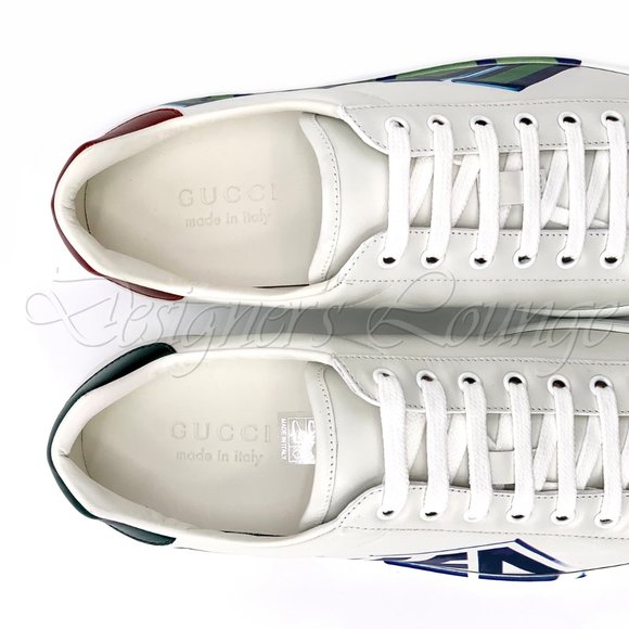 NEW GUCCI ACE Loved Print 11 G / US 11.5 White Leather Sneakers $790 Authentic - Picture 11 of 12